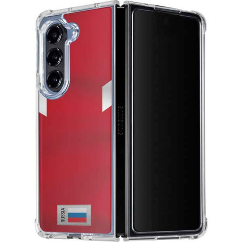 Russia Soccer Flag Galaxy Z Fold5 5G Clear Case